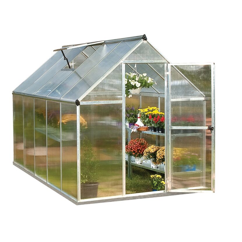 Gewächshaus Mythos 6x10 mit Blumen