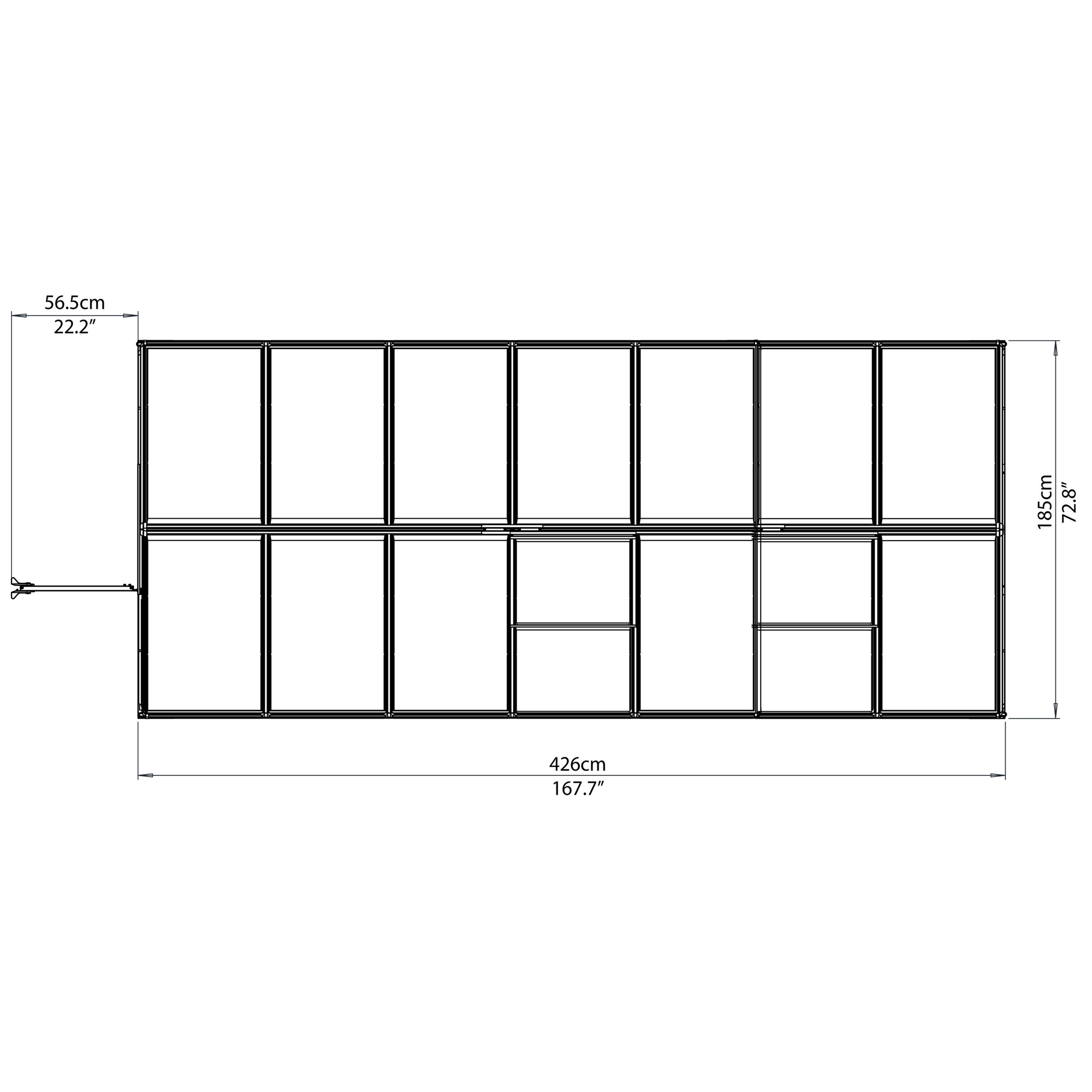 Gewächshaus Mythos mit Maßen