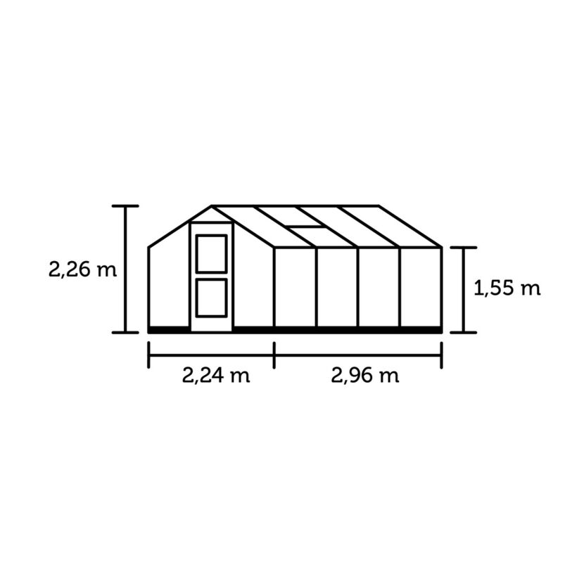 Gewächshaus mit Maßen