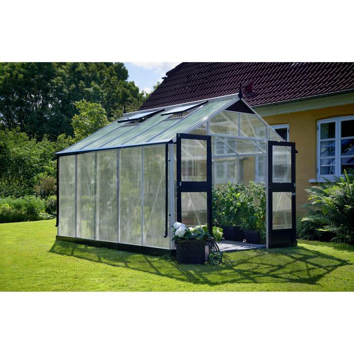 Juliana Gewächshaus 'Premium' 10,9 m², 10 mm Doppelstegplatten, alu/schwarz