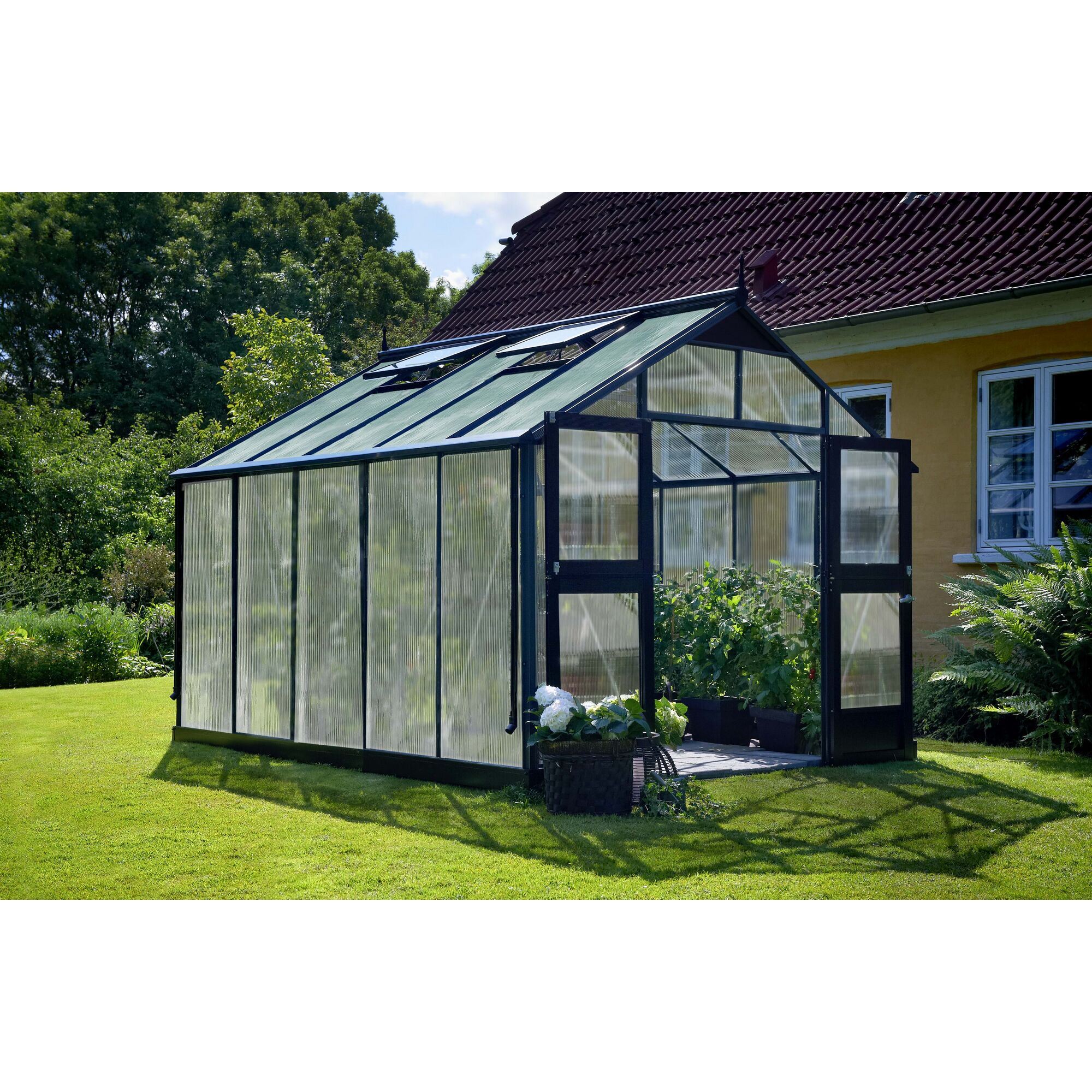 Gewächshaus GWH Premium, 10,9 m², anthrazit