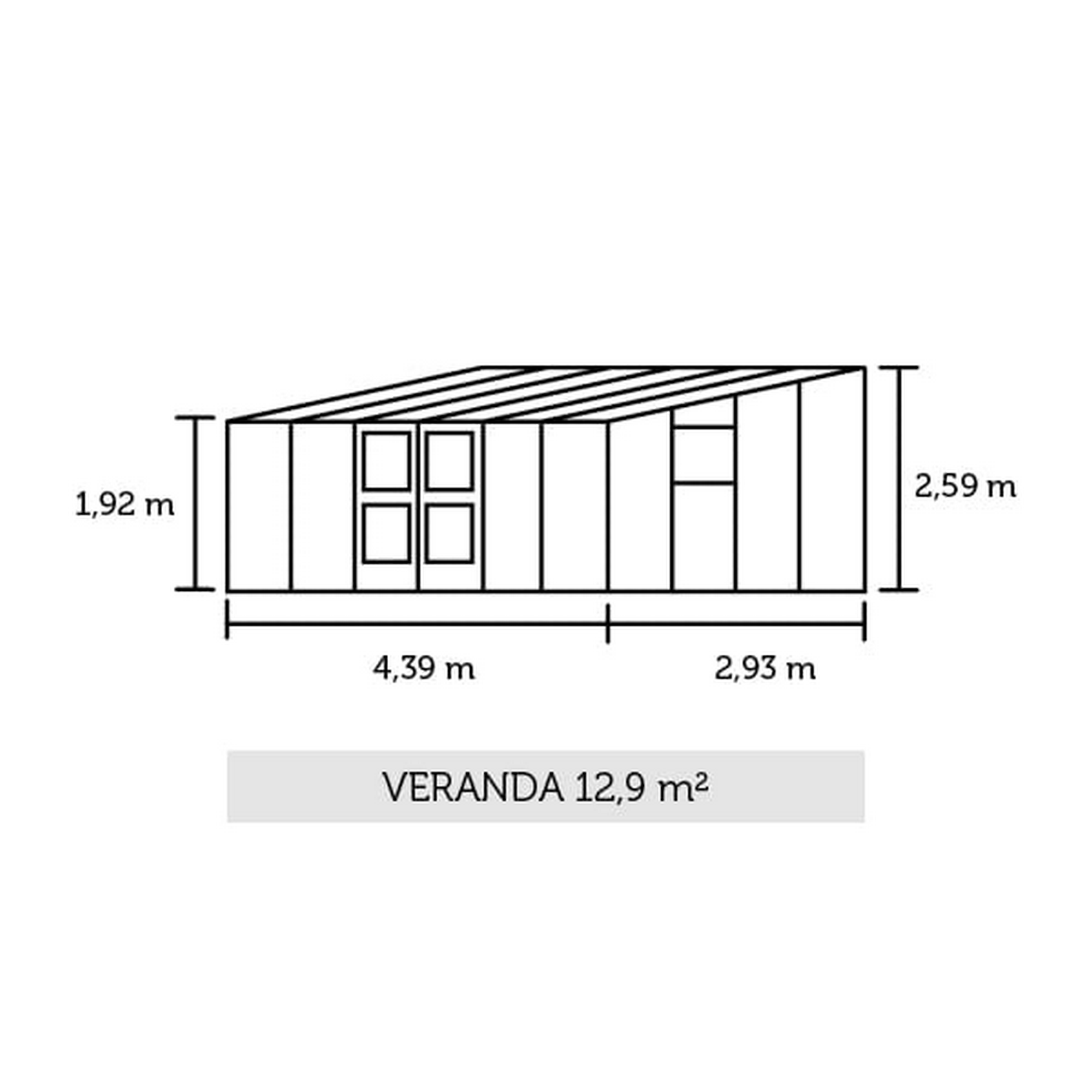 Juliana Anlehngewächshaus 'Veranda' 12,...