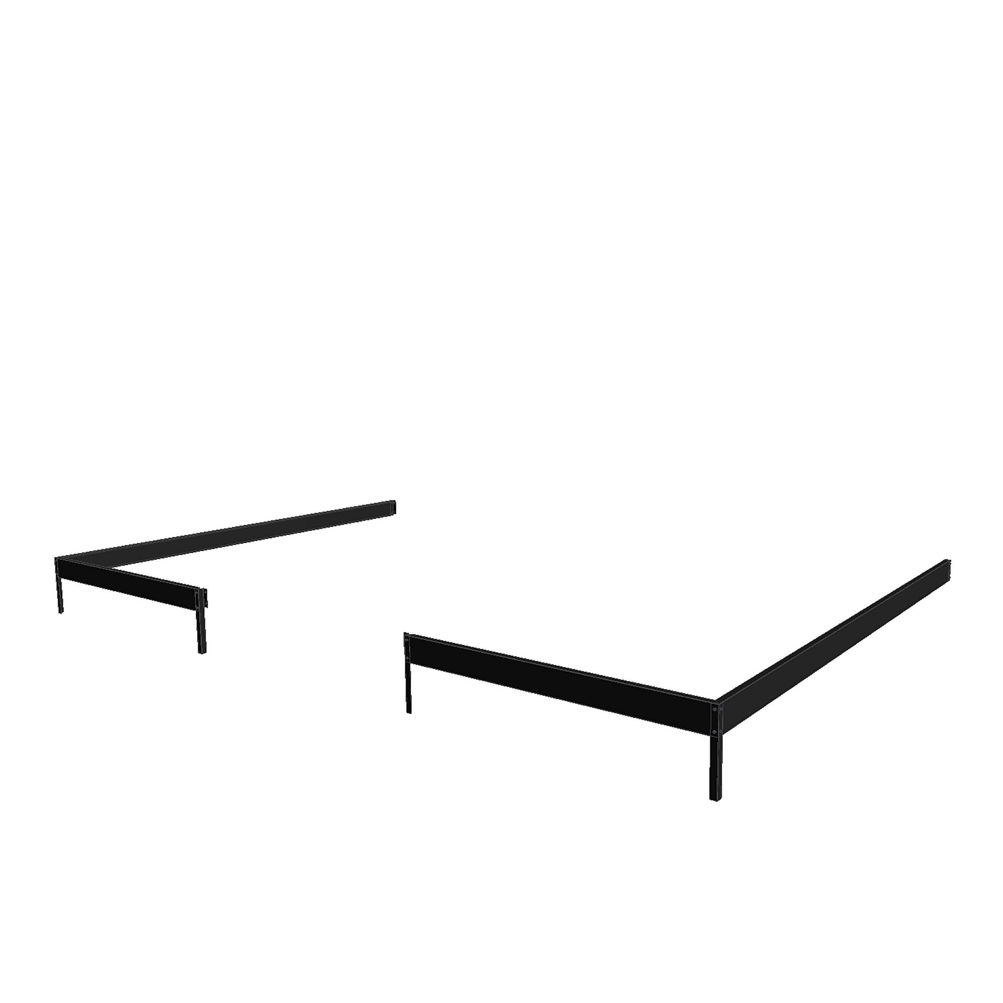 Schwarzes Metallfundament für eine Veranda