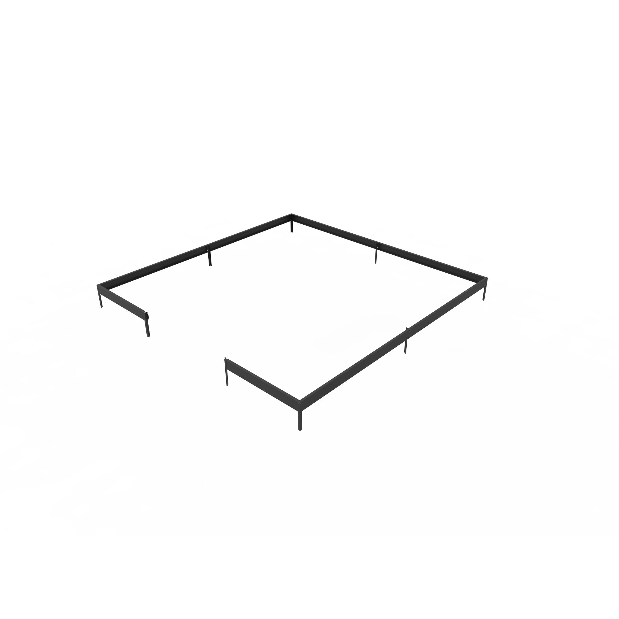 Schwarzes Metallfundament für Gewächshaus Oase