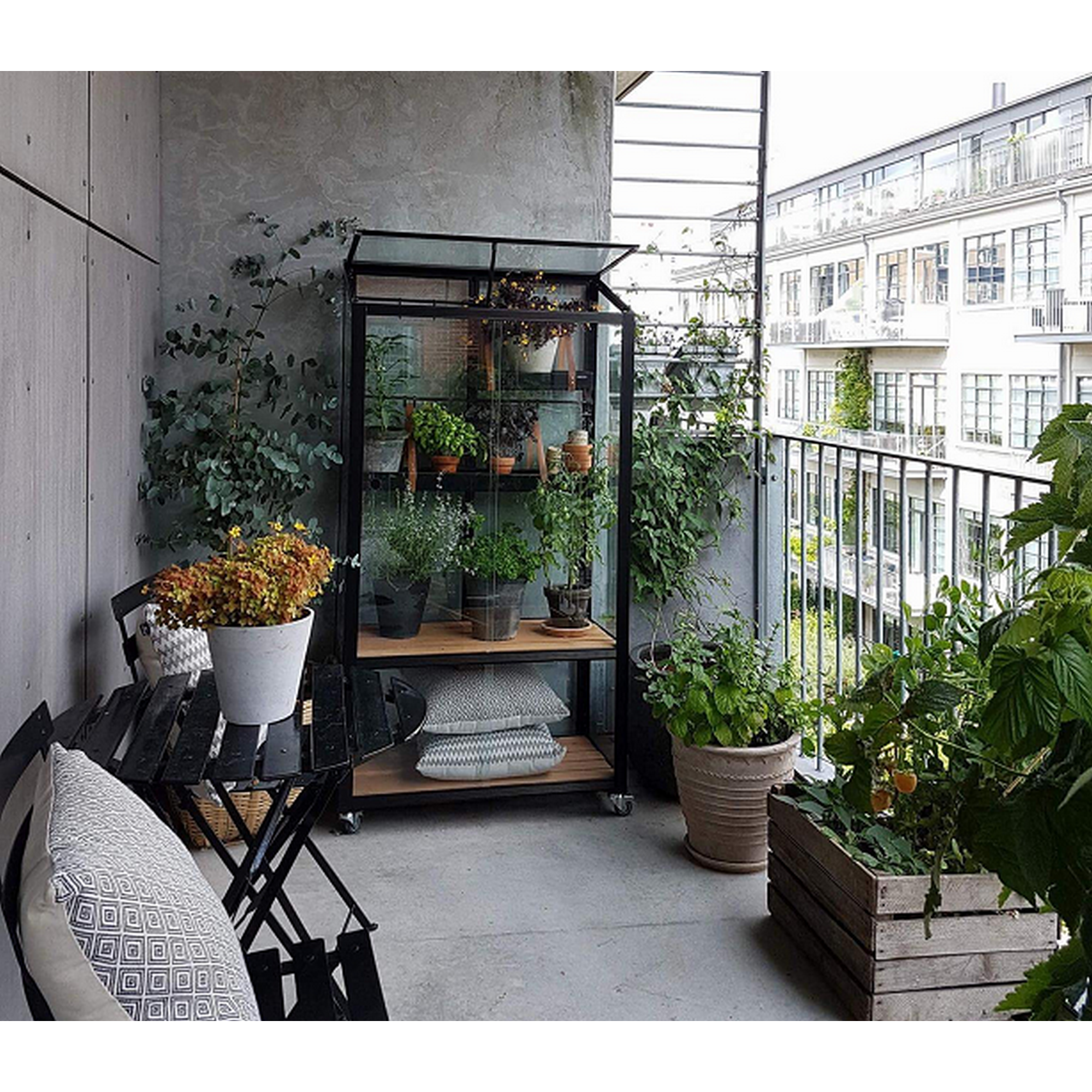 Balkon-Gewächshaus 'Urban City Greenhouse' 80 x 40 x 158 cm 4 mm Sicherheitsglas schwarz + product picture