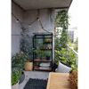 Kleines Gewächshaus und Pflanzen auf einem Balkon
