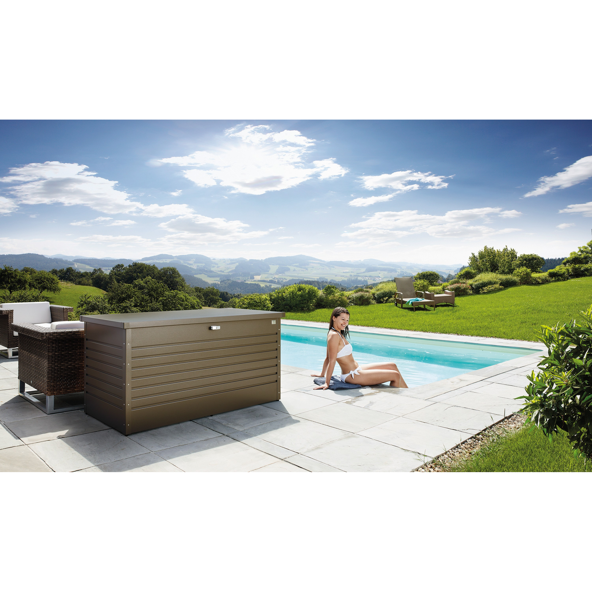 Gartenbox 'FreizeitBox 160' Stahl bronzefarben 160 x 83 x 79 cm
