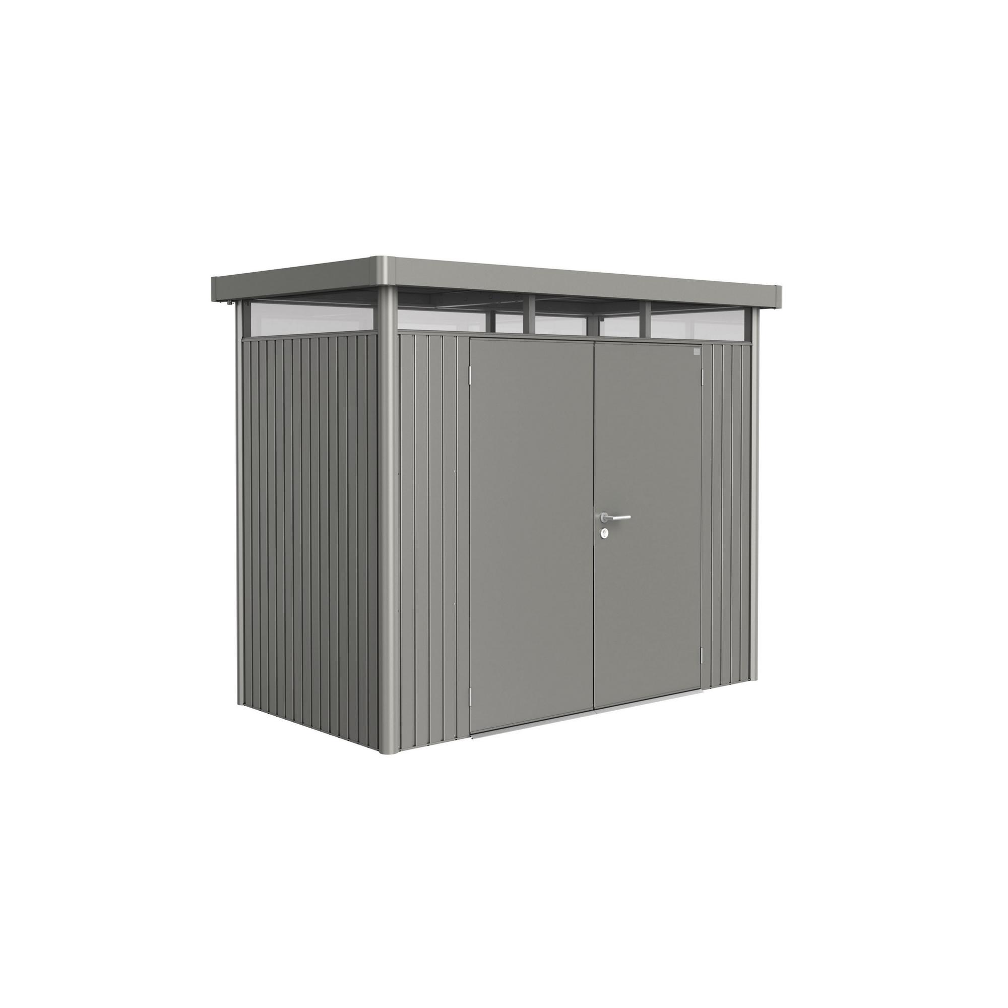 Gerätehaus 'HighLine 1' mit Doppeltür 275 x 155 cm Quarzgrau metallic