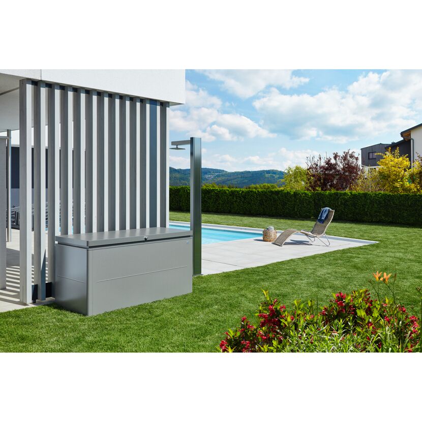 Gartenbox 'LoungeBox 160' Stahl grau 160 x 83,5 x 70 cm