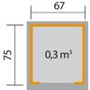 Grafik: Rasenroboter-Garage, 75 x 67 cm, 0,3 m³