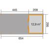 Abmessungen des Weka Loungehouse 225Gr.1 Lounge 450 cm