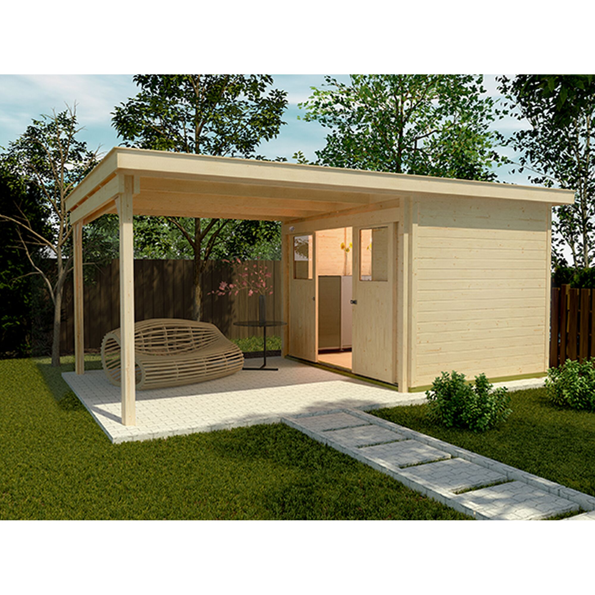 Gartenhaus Weka Loungehouse 225 mit Lounge