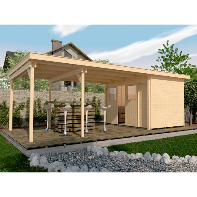 Bild von Gartenhaus '225' B 737 x 299 cm, naturfarben