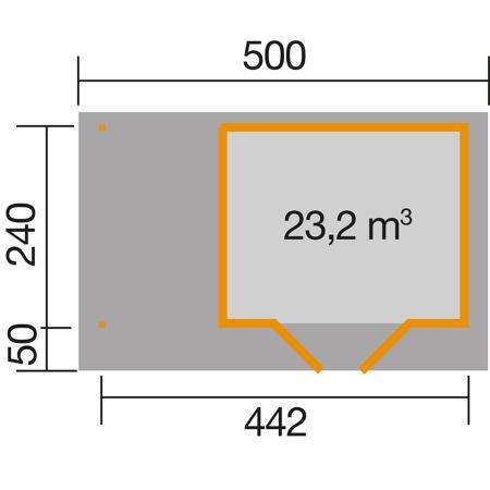 3. Bild von Gartenhaus '126 A' anthrazit, 442 x 240 cm