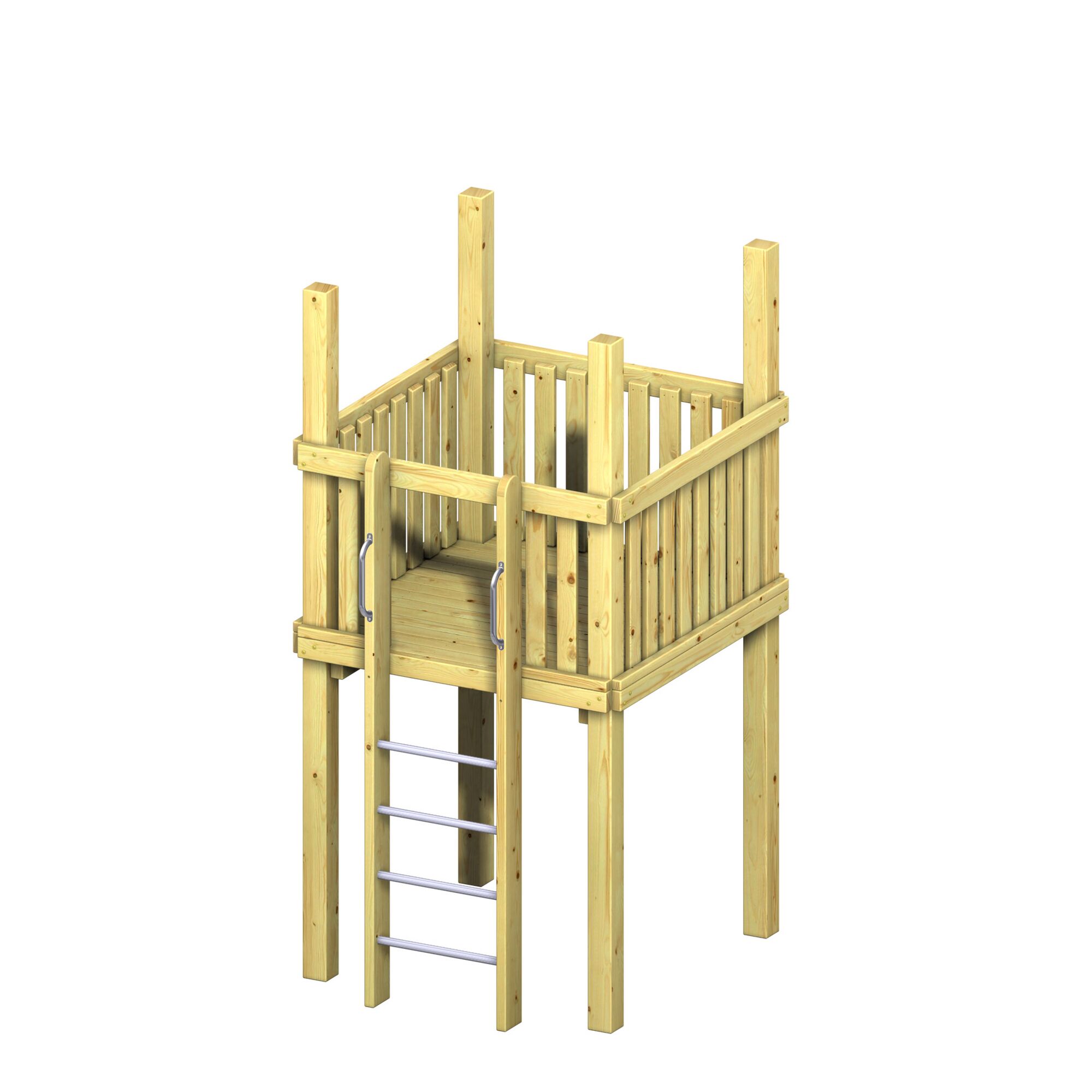 Kleiner Holzturm mit Leiter für Kinder