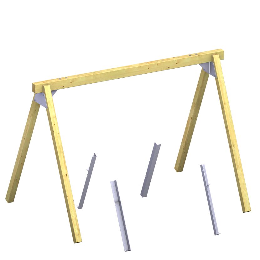 Schaukelgestell aus Holz mit Beschlägen