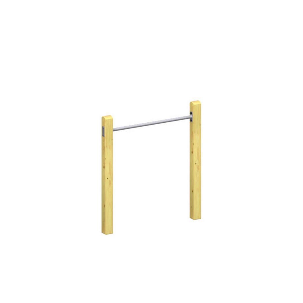 Reckstange mit Holzpfosten
