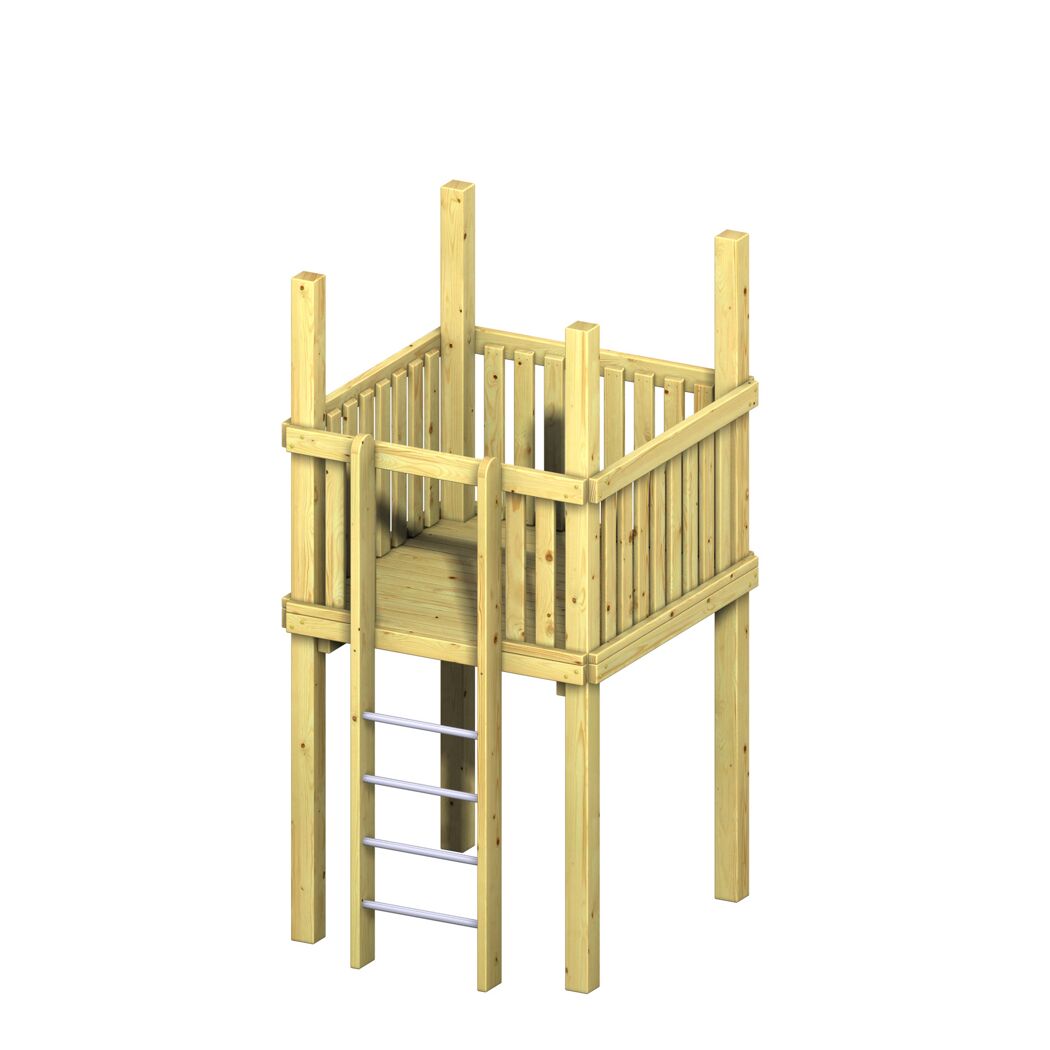 Kleiner Holzturm mit Leiter für Kinder