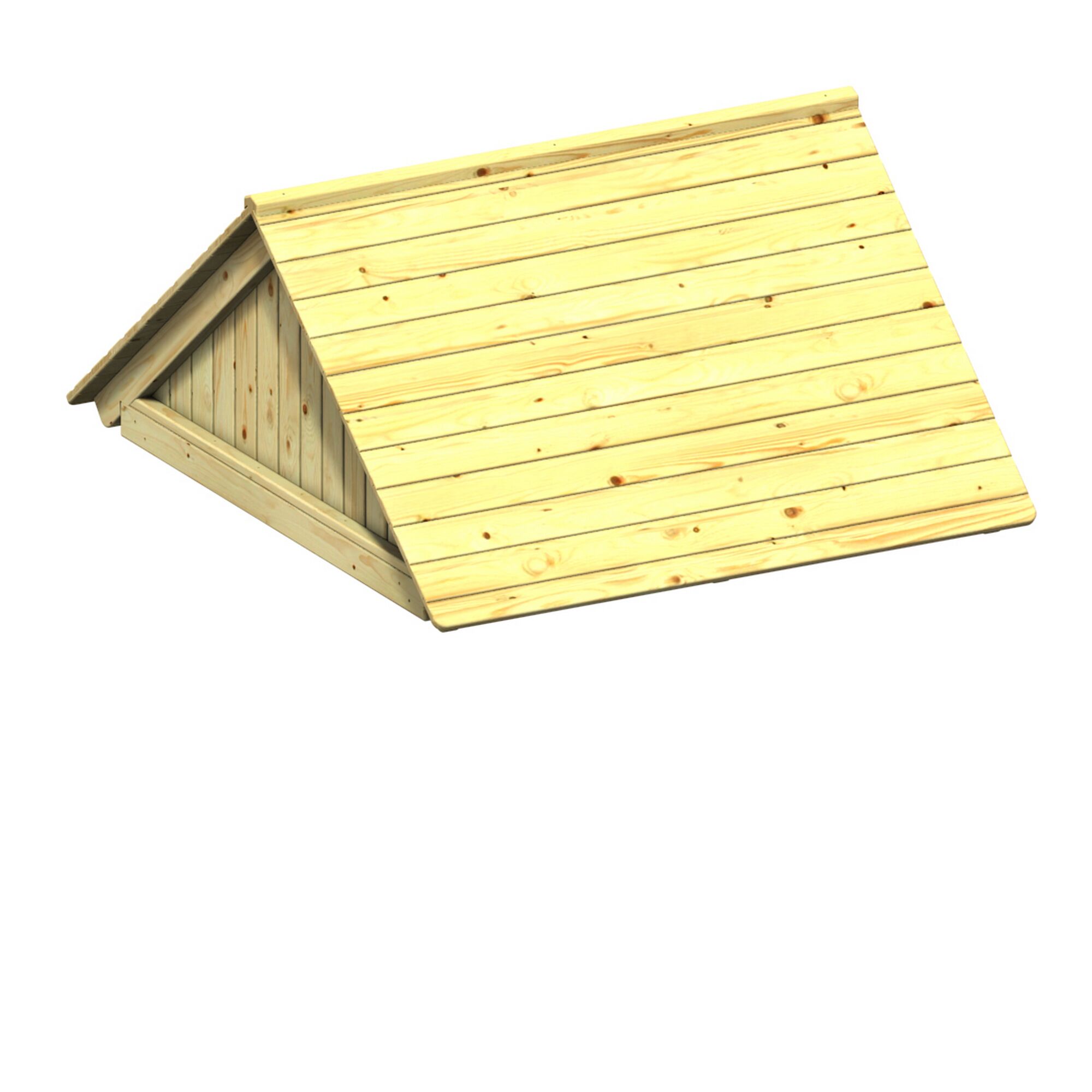 Schrägdach aus hellem Holz