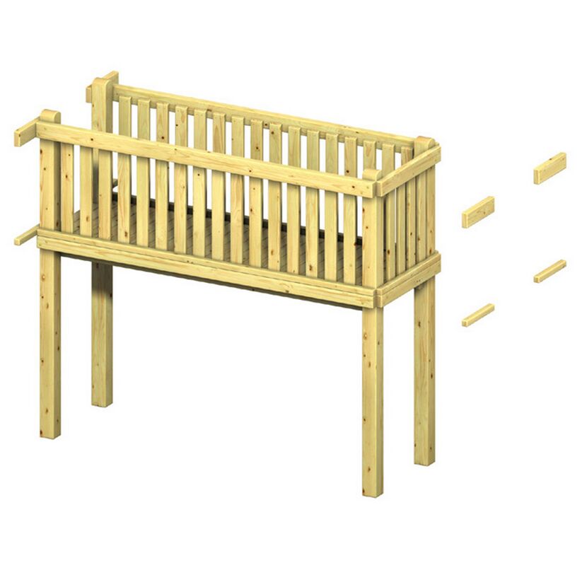 Holzbrücke mit Geländer für Spielplatz