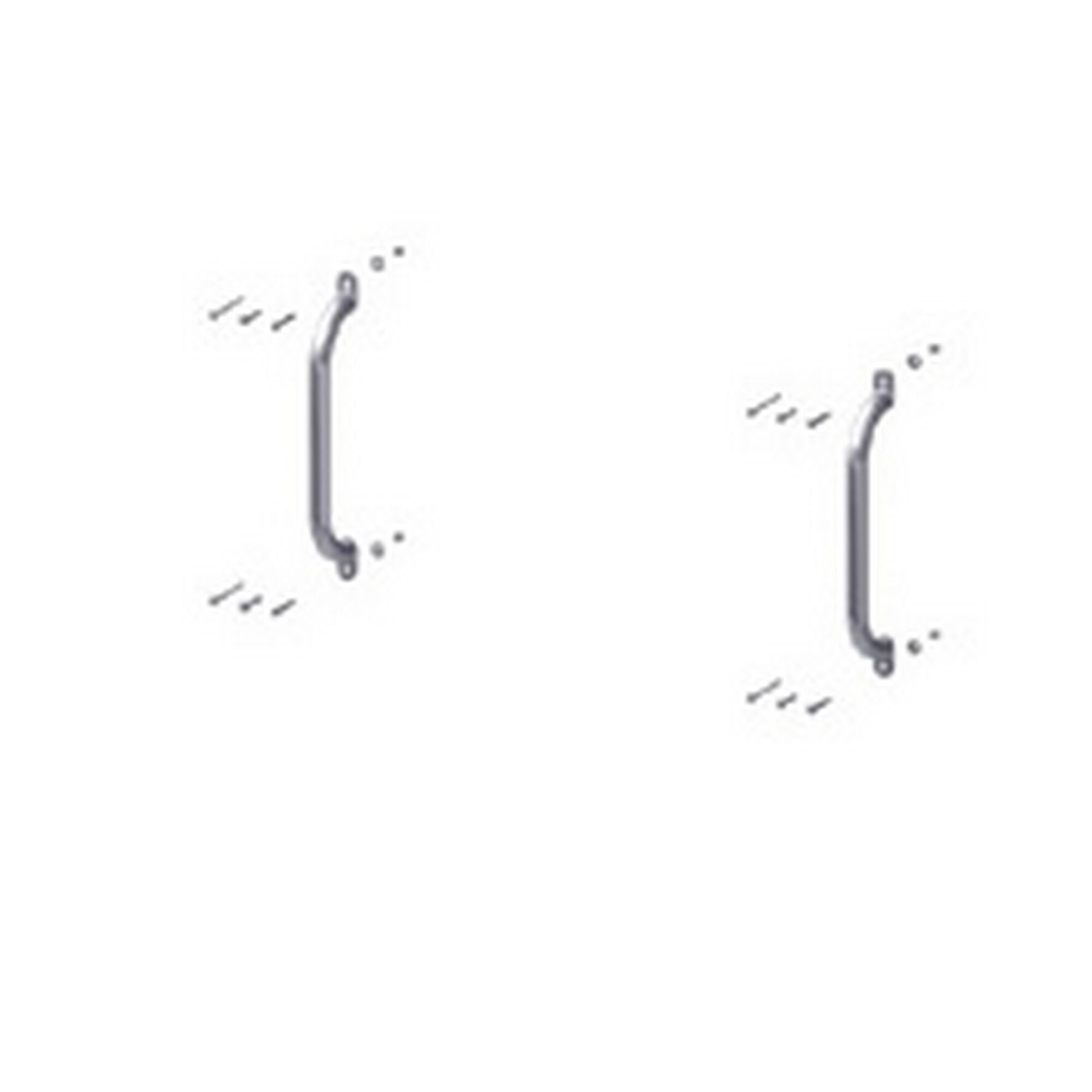 Zwei Edelstahlgriffe mit Schrauben