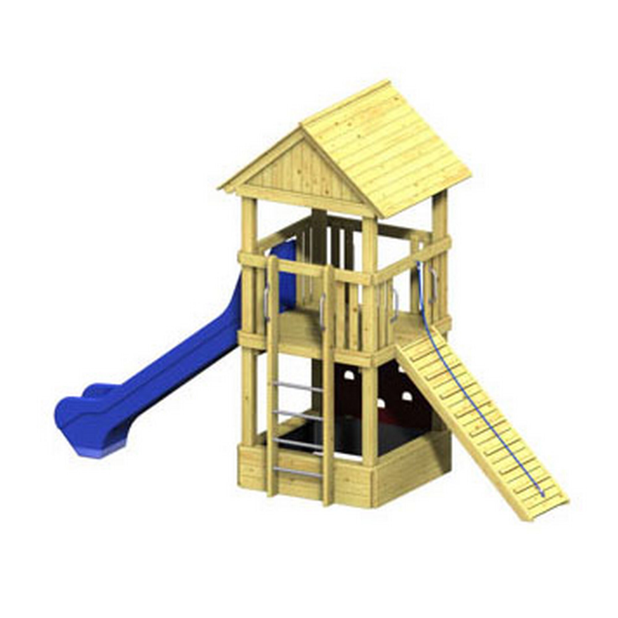 Spielturm mit Rutsche und Leiter