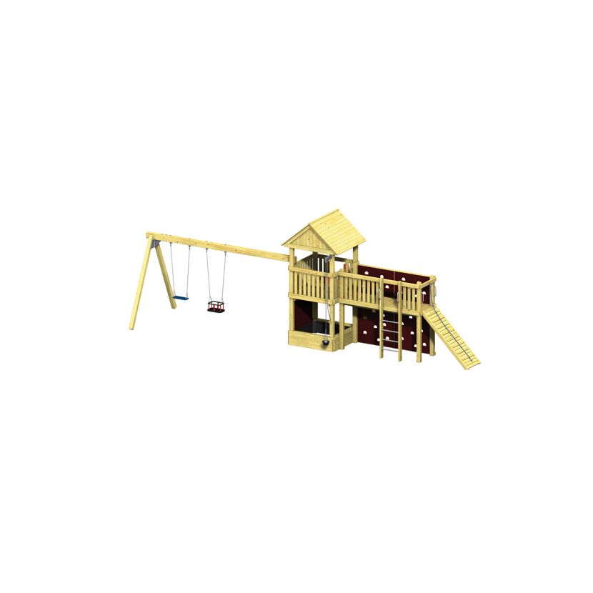 Spielturm WIN PRO Variante 7 mit Schaukel, Rutsche und Kletterwand