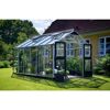 Gewächshaus Premium mit geöffneter Tür im Garten