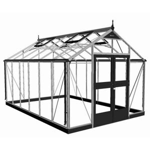 Gewächshaus 'Premium' 13,0 m², 3 mm Sicherheitsglas, alu/schwarz