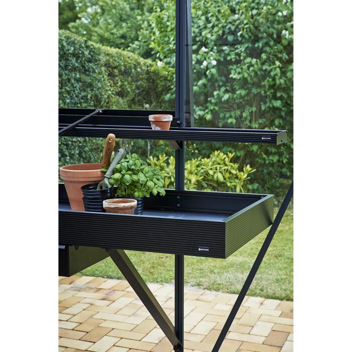 Juliana Tisch für Gewächshaus aus Aluminium, schwarz
