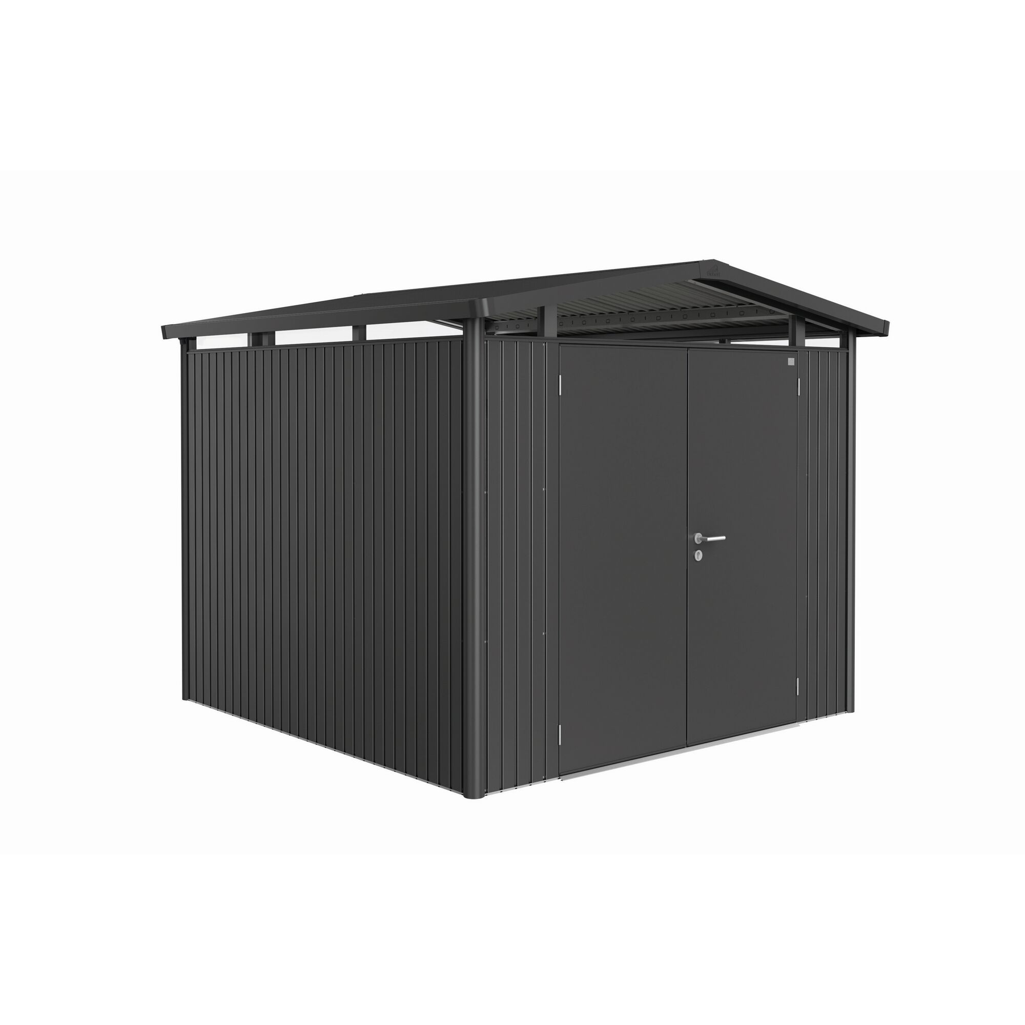 Gerätehaus dunkelgrau mit Doppeltür