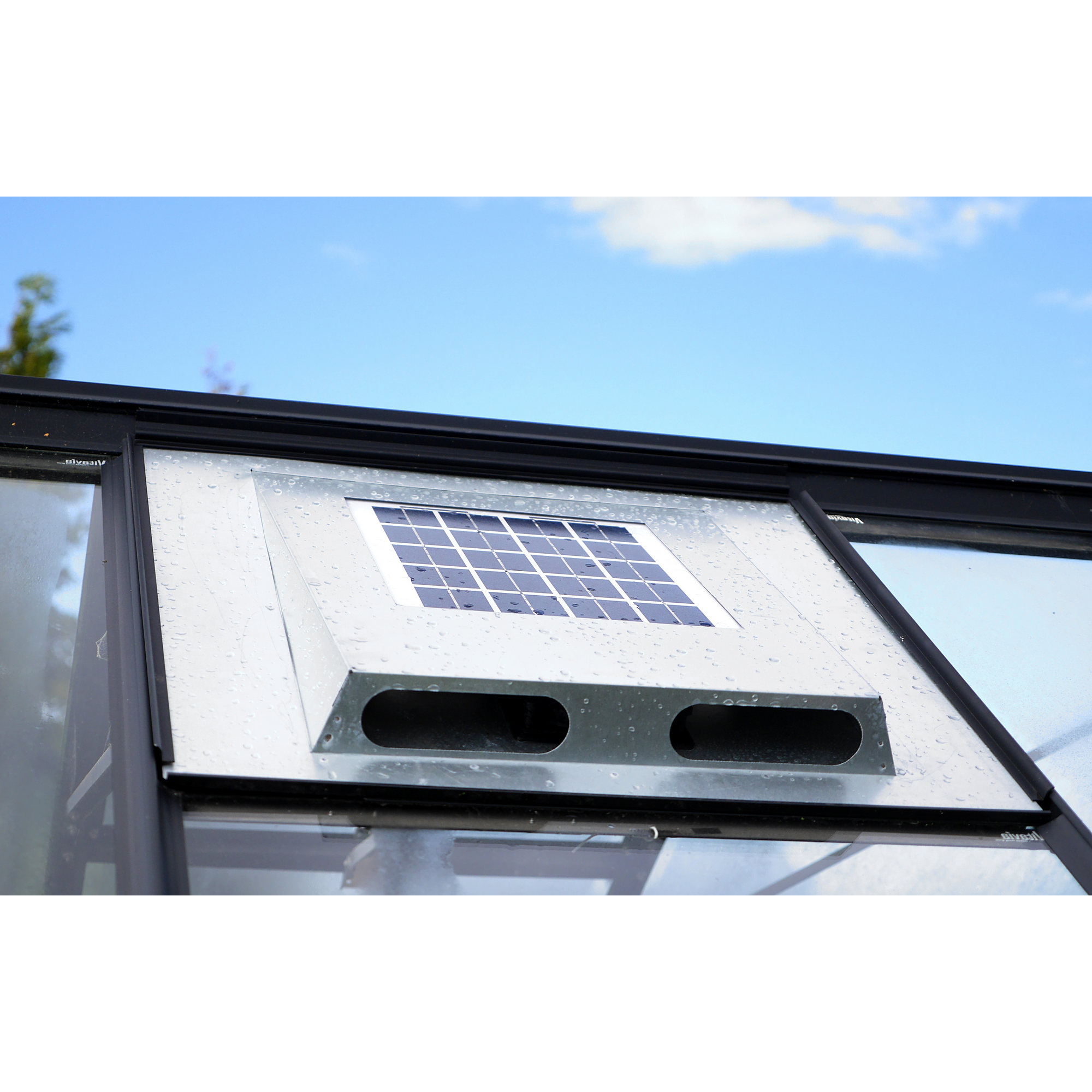 Solar-Dachventilator für Gewächshäuser Stahlblech 60 x 54 x 5 cm + product picture