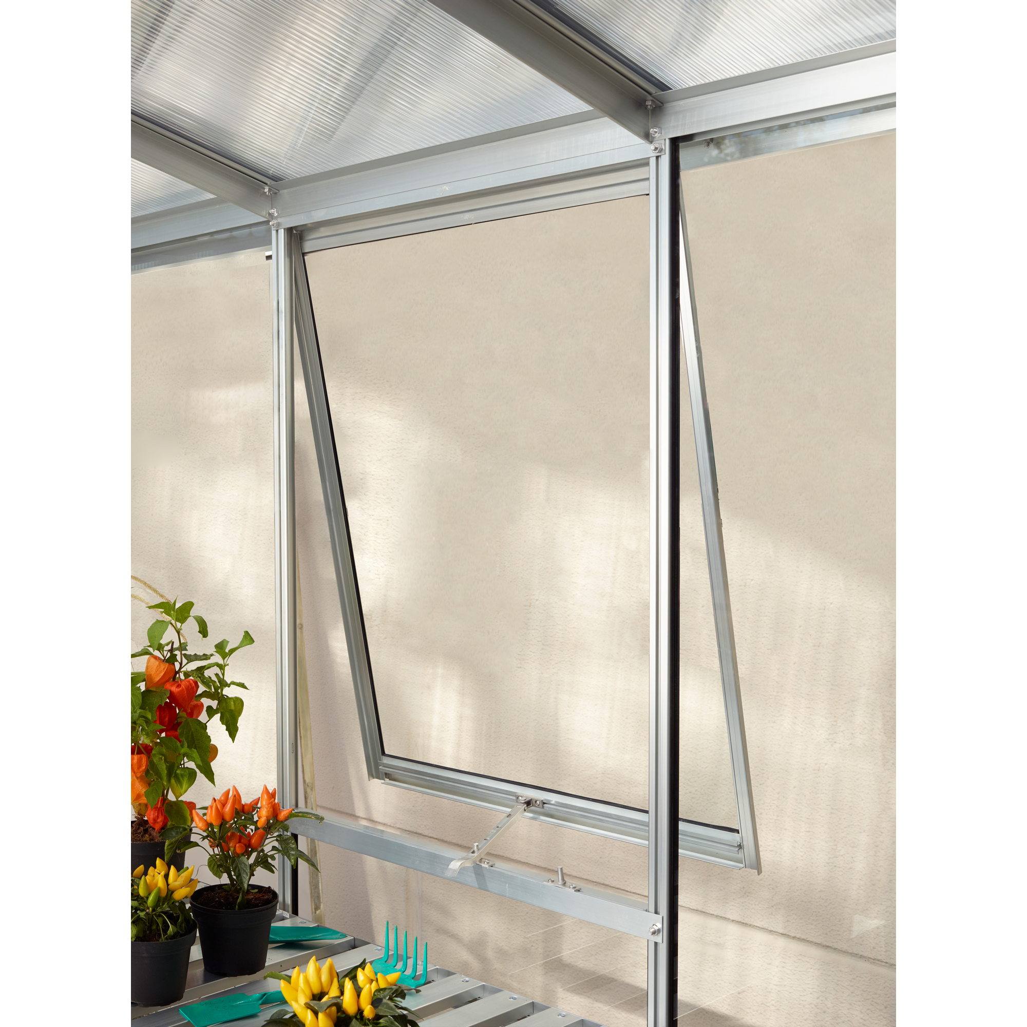 Alu-Seitenfenster 'V' aluminiumfarben 59 x 79,2 cm für Gewächshäuser + product picture