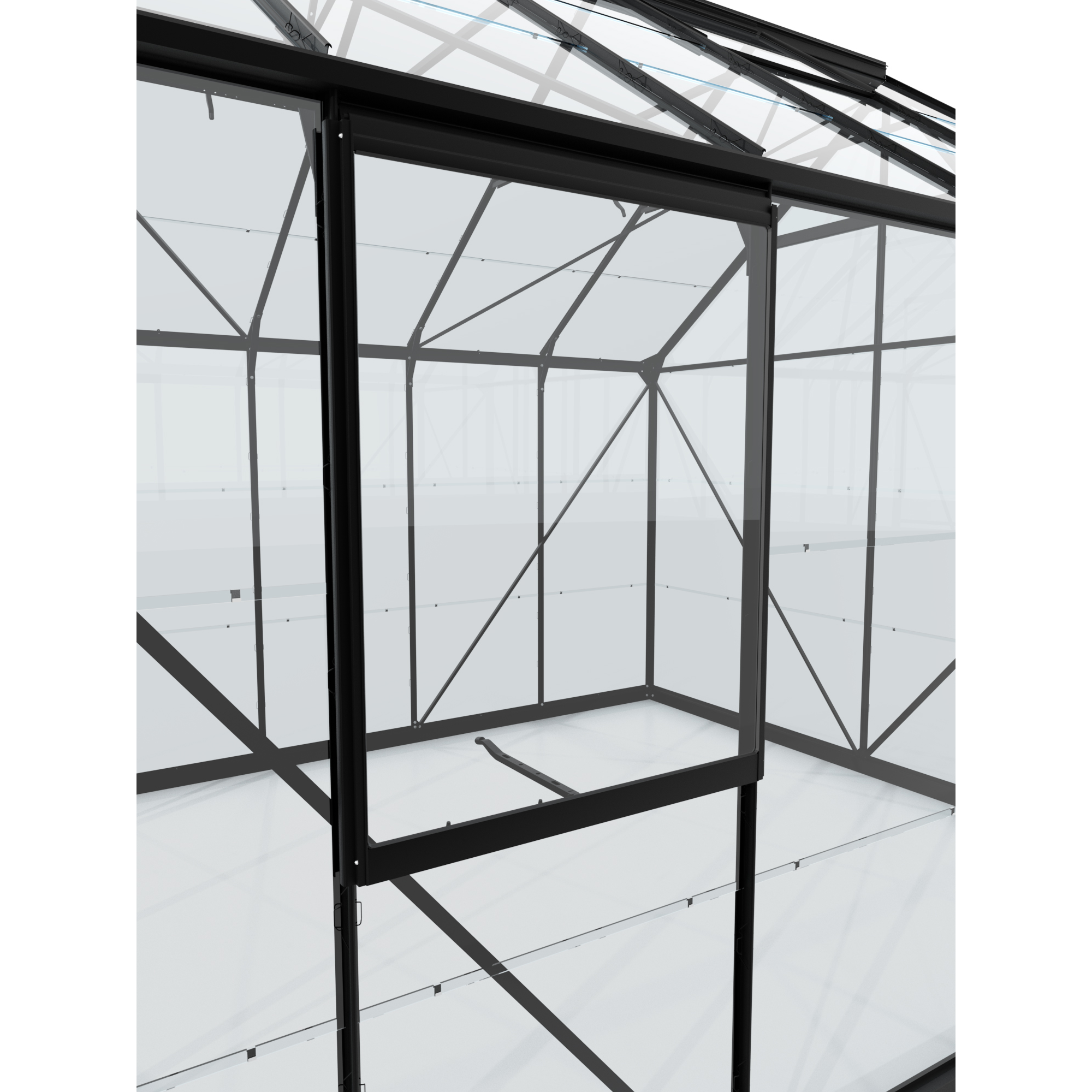 Seitenfenster 'V' ESG Aluminium schwarz 59,5 x 79,2 cm für Vitavia Gewächshäuser + product picture