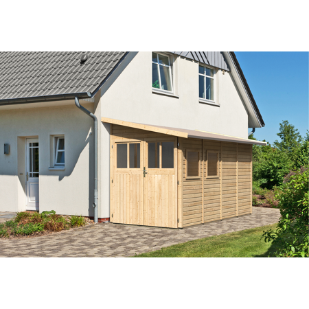 Bild von Gartenhaus 'Strecknitz 4' 181 x 355 x 230 cm naturfarben
