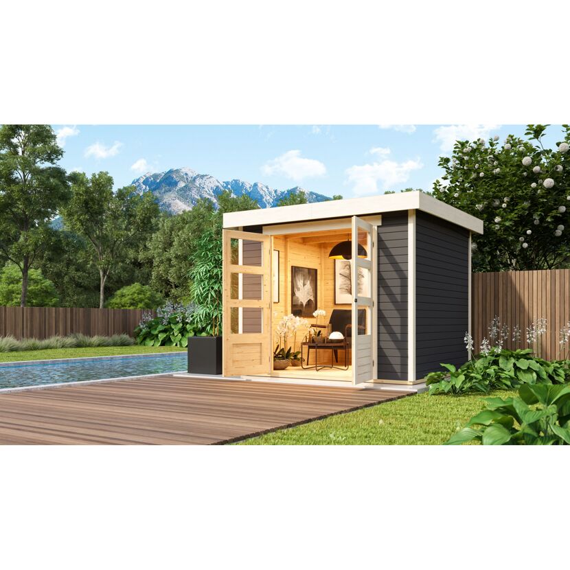 Gartenhaus Dornhan 3 Flachdach terragrau