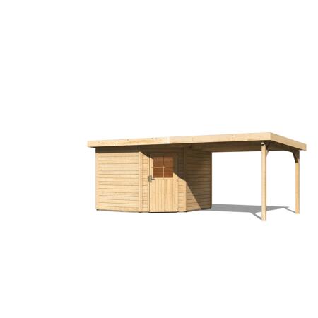 3. Bild von Gartenhaus 'Rönnau 3' 501 x 217 x 211 cm (BxTxH) mit Anbaudach