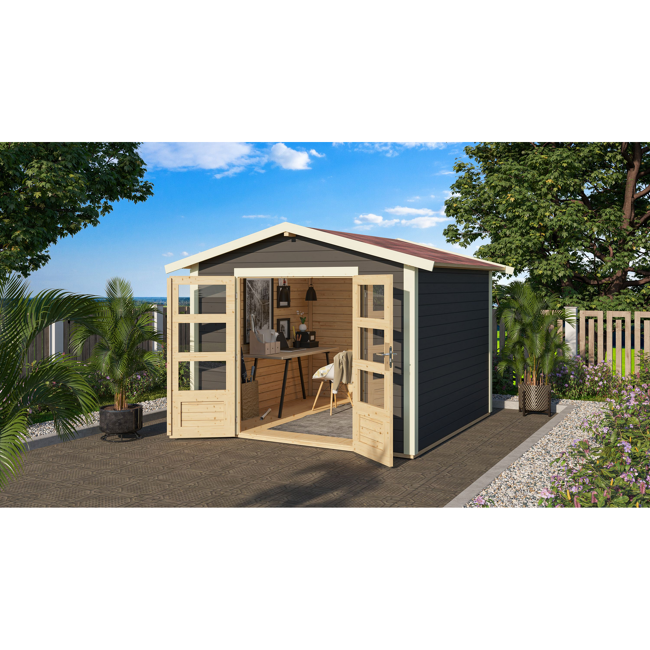 Bild von Gartenhaus 'Evendorf 6' 274 x 274 x 234 cm terragrau