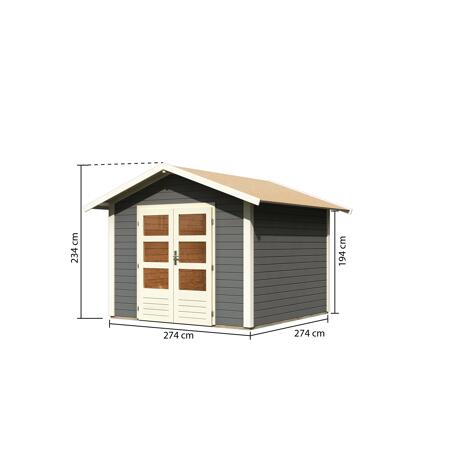 4. Bild von Gartenhaus 'Evendorf 6' 274 x 274 x 234 cm terragrau