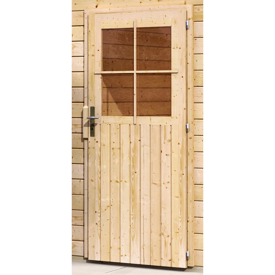 Holztür mit vier Glaseinsätzen
