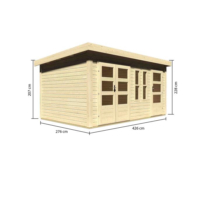 Karibu Gartenhaus Flehingen 2 Naturbelassen 426 X 228 X 276 Cm Ç Toom Baumarkt