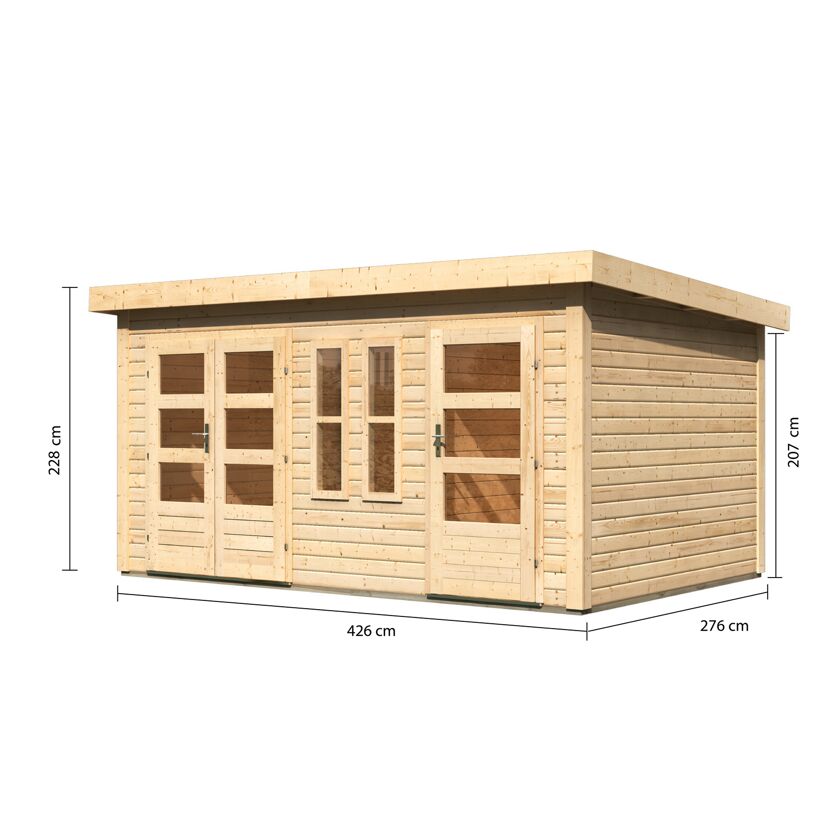 Gartenhaus 'Flehingen 2' 426 x 276 x 228 cm naturfarben
