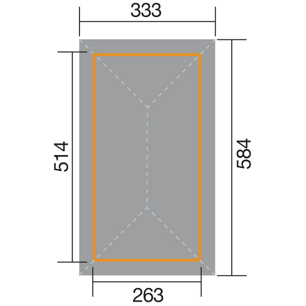 Abmessungen der weka Gartenoase 651 D Gr. 1