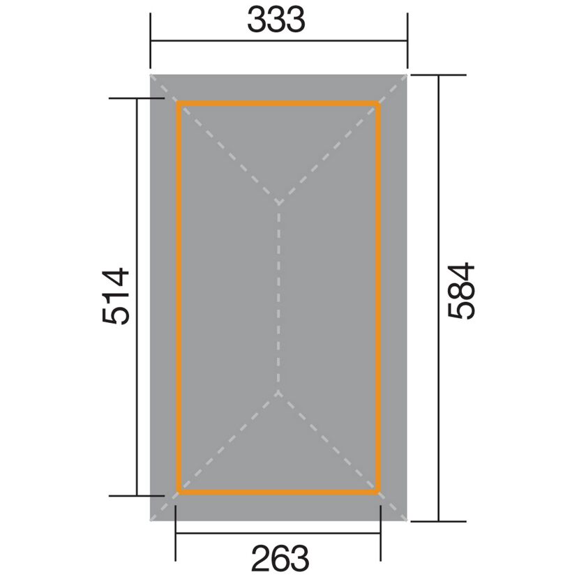 Abmessungen der weka Gartenoase 651 D Gr. 1