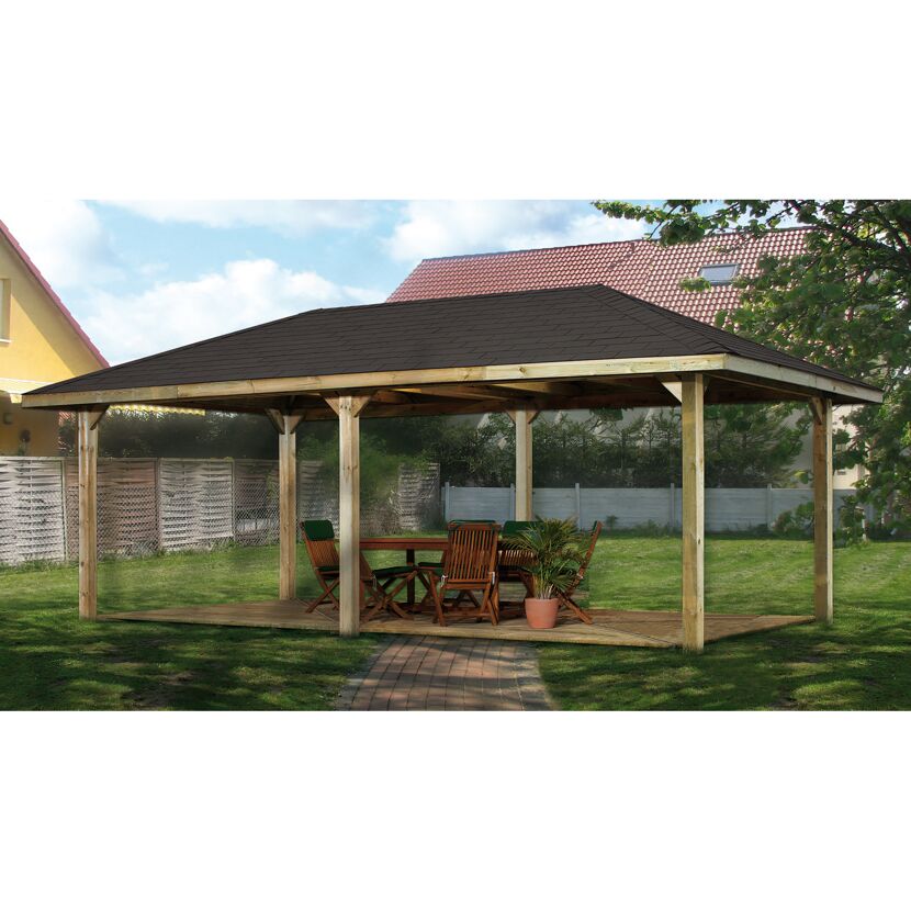 Gartenpavillon mit Tisch und Stühlen