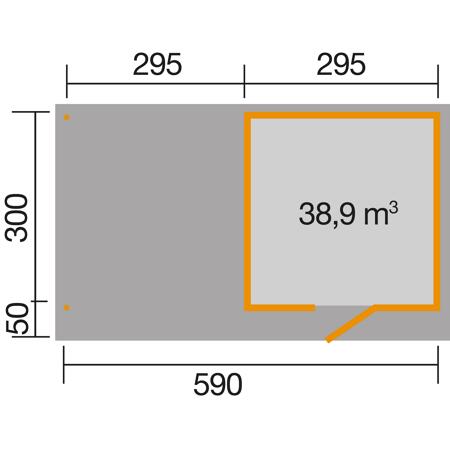 3. Bild von Premium-Design-Gartenhaus 'Fineline' Größe 3, mit Anbau
