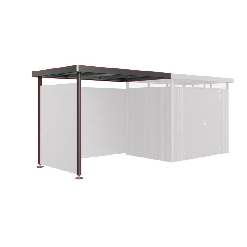 Seitendach dunkelgrau-metallic 282 x 195 x 222 cm für Gerätehaus 'HighLine' H2
