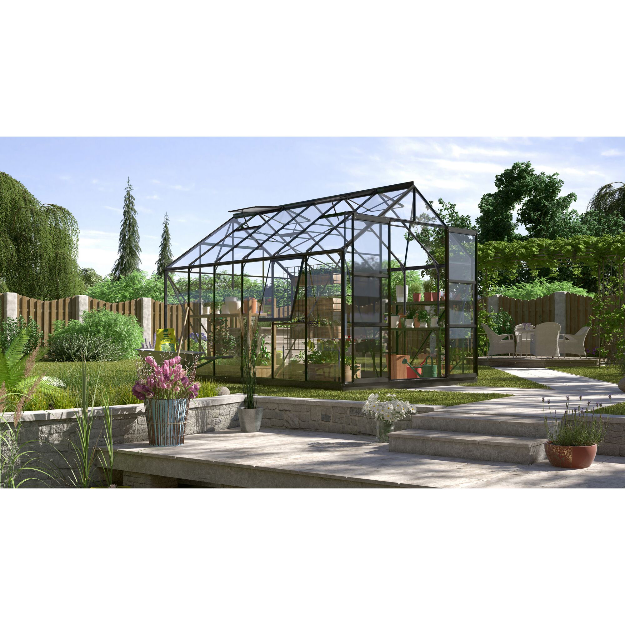 Gewächshaus Jupiter 9900 im Garten