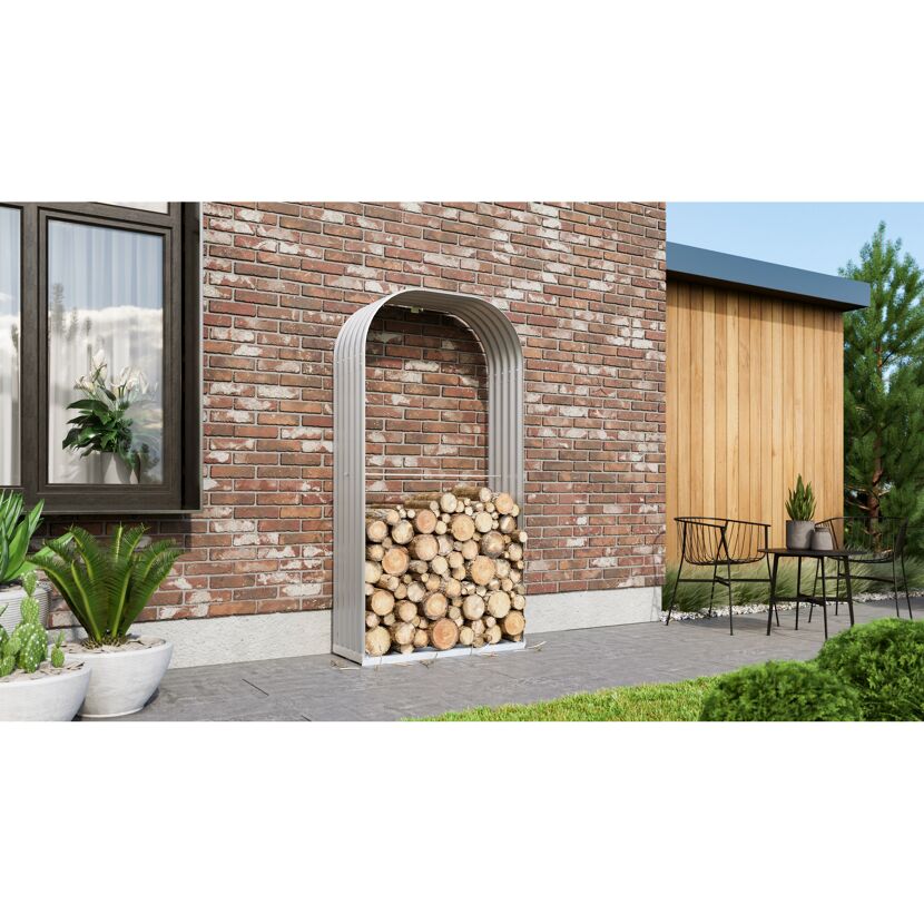 Kaminholzregal 'Ardor 401' blankfarben 99,1 x 200 x 40,1 cm