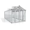 Gewächshaus 'Zeus Comfort 13800' 266,2 x 547,4 cm mit 3 mm Sicherheitsglas/10 mm Hohlkammerplatten aluminiumfarben
